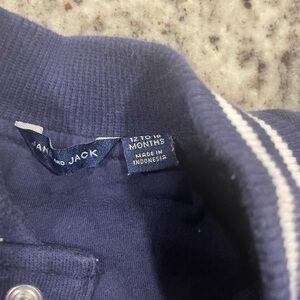 Janie & Jack Blue Baby Jacket with White Accents